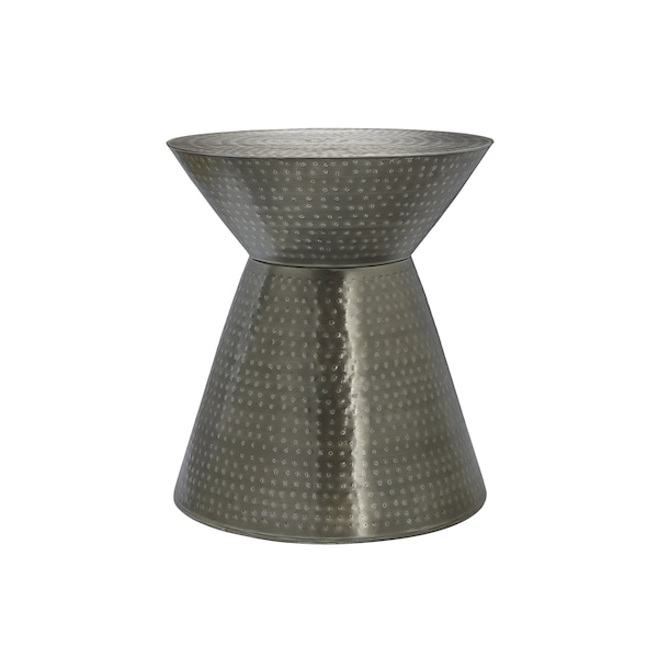 Monarch Specialties Accent Table, Drum, Side, End, Nightstand, Lamp, Living Room, Bedroom, Grey Metal, Contemporary I 3929 - main